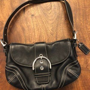 COACH Leather Soho Buckle Flap Hobo Bag